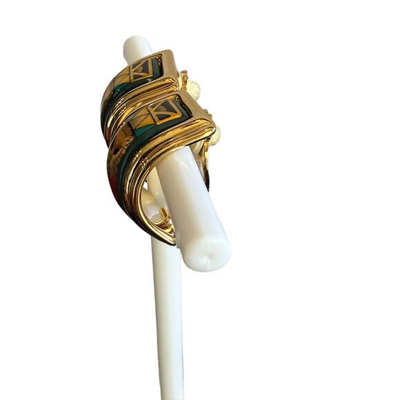 Hermes‎ Earrings, Cloisonne, Multicolor, Amazing Lion graphic! GORGEOUS! BOX - Picture 4 of 7